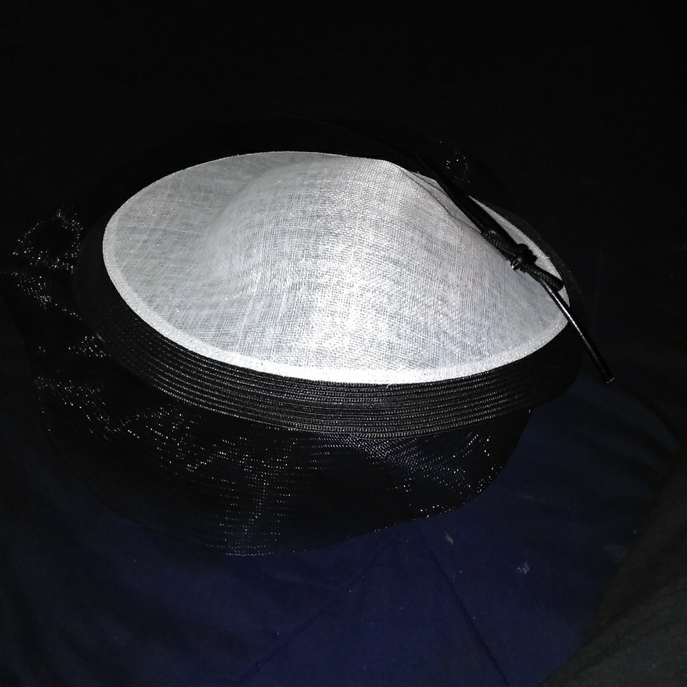 Black and white fascinator